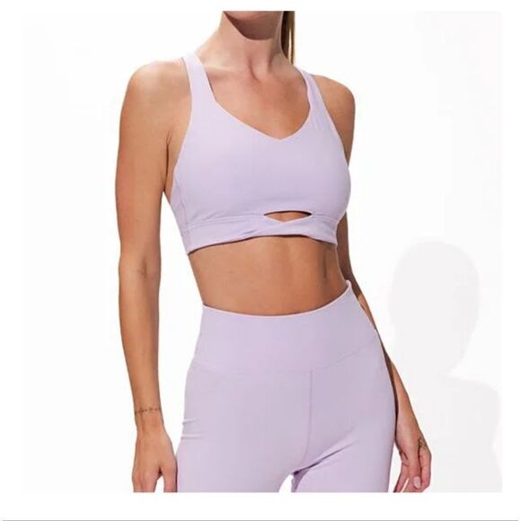 EleVen By Venus Williams Wave Length Cut Out Tennis Sports Bra In Wister… - Picture 1 of 9